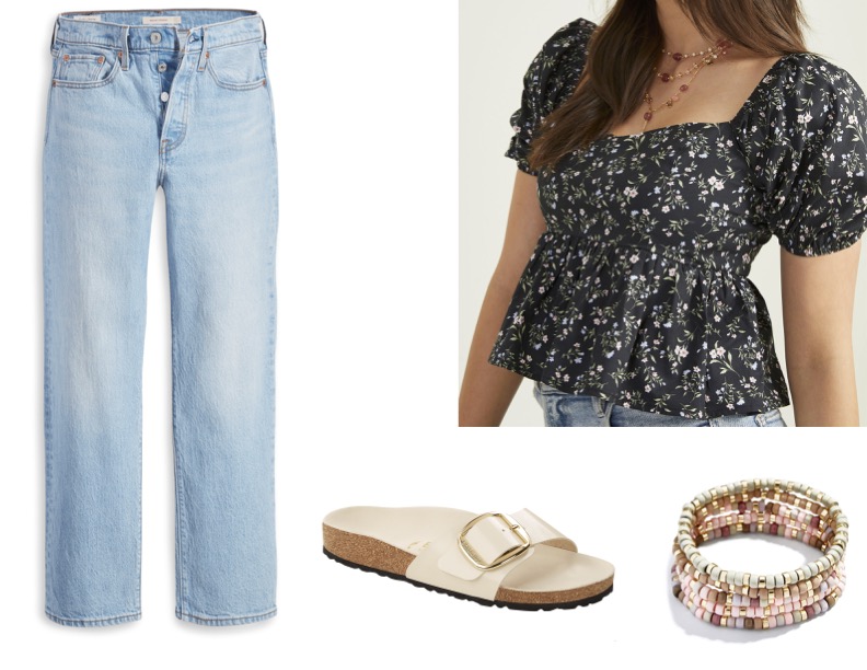 cute summer top and jeans for young women