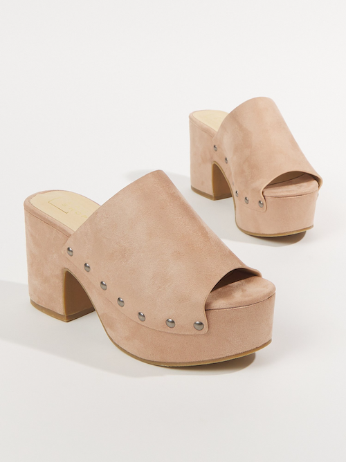 Gina Suede Clog Heels, $69.95, available at Altar'd State.