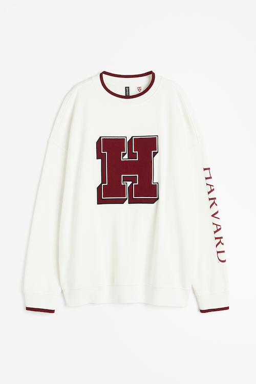 Harvard University Oversized Printed Sweatshirt, $34.99, available at H&M.